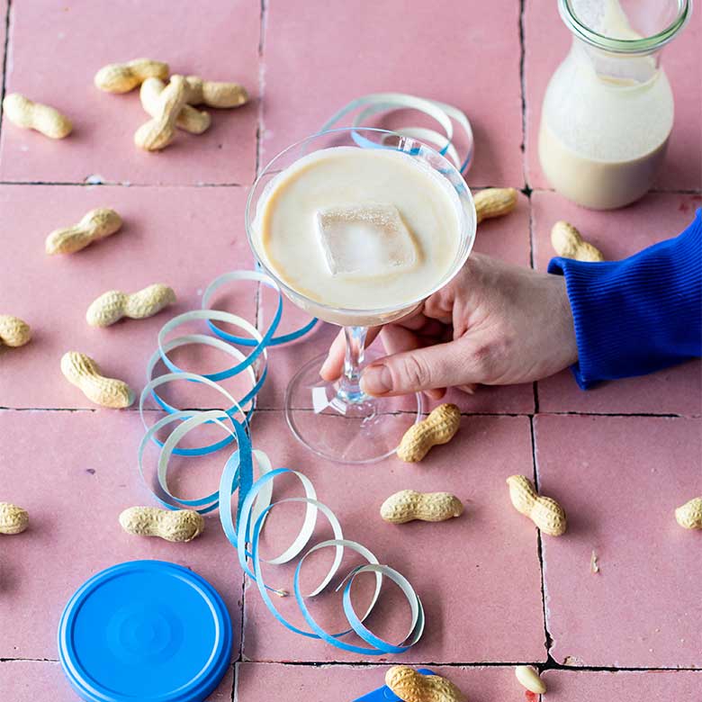 Bagel mit Erdnusscreme Bagel mit Erdnusscreme